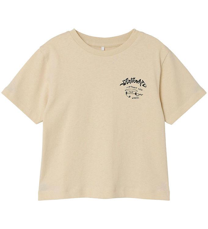 Name It T-shirt - NmmLasso - Hvid Svane Beige/Hvid