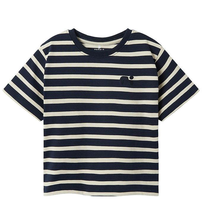 Name It T-shirt - NmmTorine - Mørkeblå/Hvid Herre