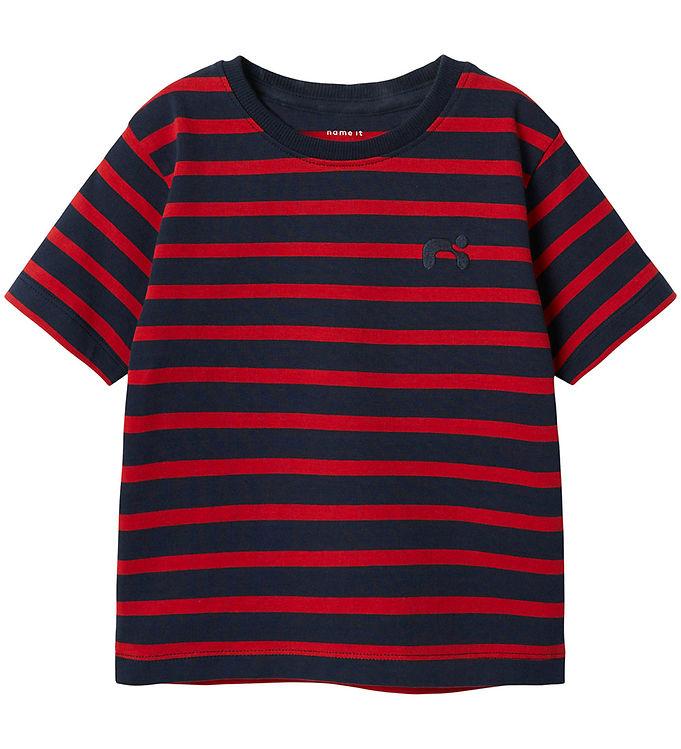 Name It T-shirt - NmmTorine - Salsa Blå/Rød Herre