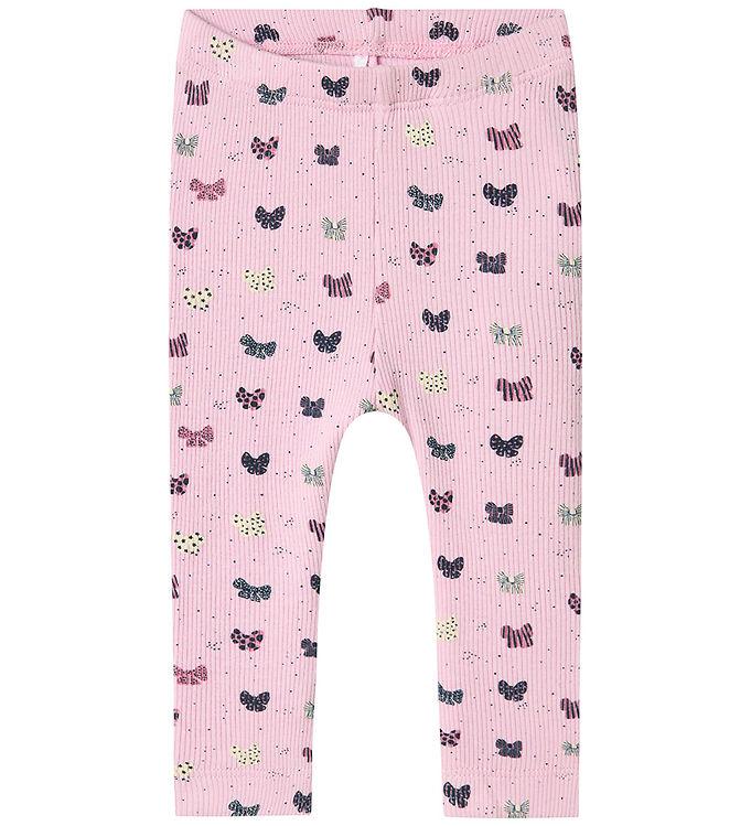 Name It Leggings - Rib - Corsage Lilla/Rosa