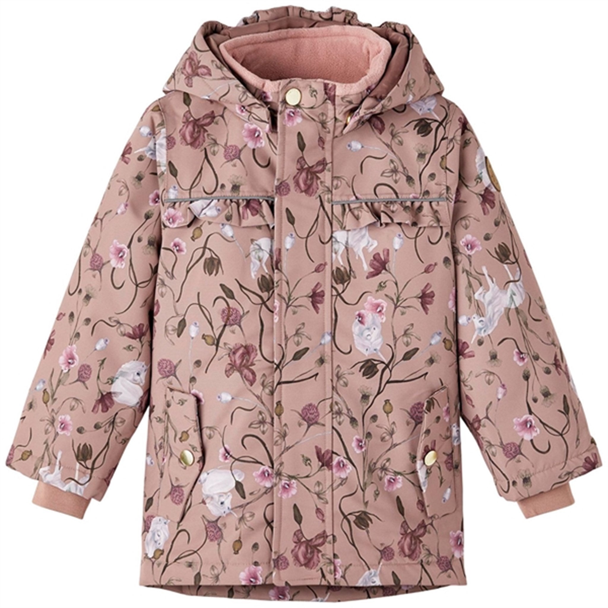 Antler Snow Jakke med Blomster og Enhjørning - PFAS-Fri