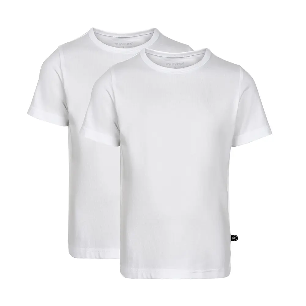 2 Pak Basic T-Shirt - 110 - 92 Hvid