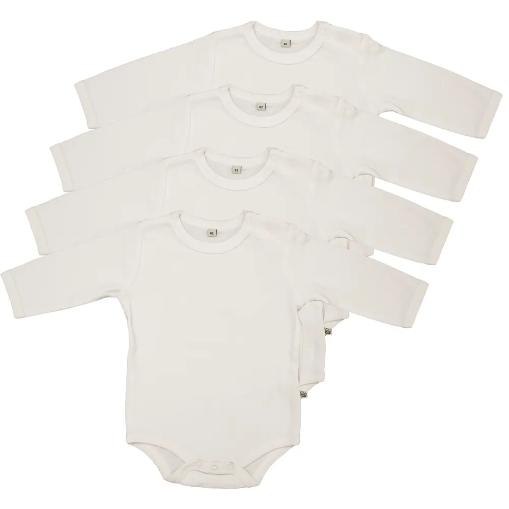 4 Stk L/Æ Bodystockings - White 100 - 68 Hvid