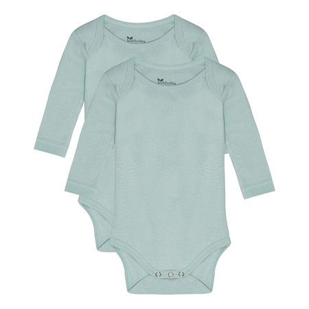 BIRKHOLM 2-Pak Langærmet Body Pastel Blå Bodyer Blå