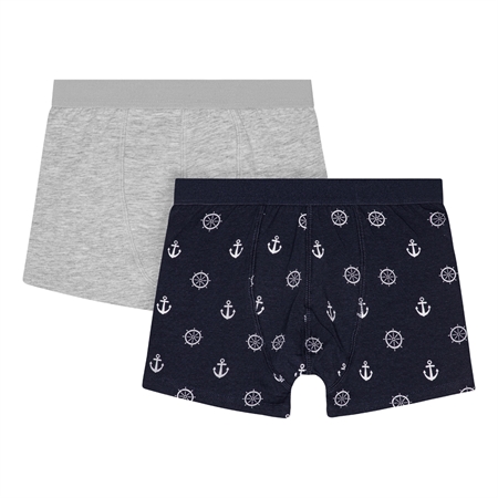 BIRKHOLM 2-Pak Boxershorts Maritim Blå Grå