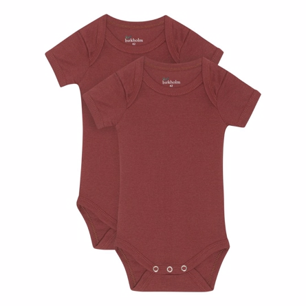 BIRKHOLM 2-Pak Kortærmet Body Bordeaux Rød Bodyer Rød