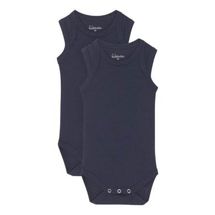 BIRKHOLM 2-Pak Ærmeløs Body Navy Blå Bodyer Blå
