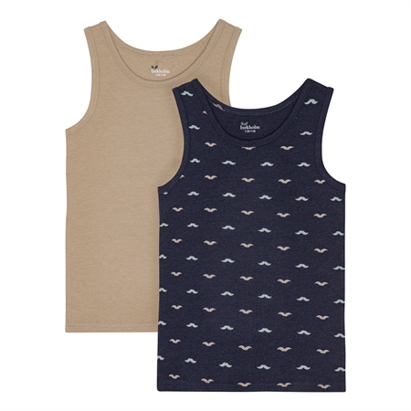 BIRKHOLM 2-Pak Tanktops Moustaches Undertøj Blå