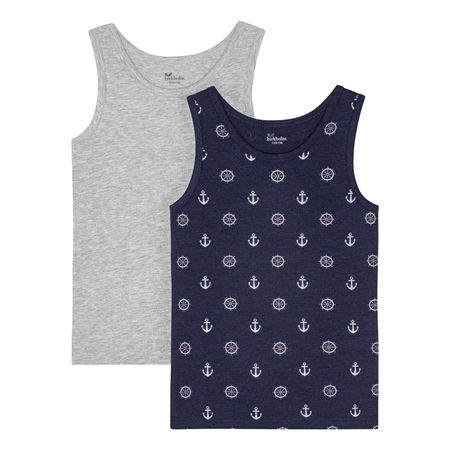 BIRKHOLM 2-Pak Tanktops Maritim Undertøj Blå