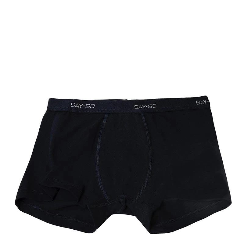 Boxershorts mørkeblå økologisk bomuld til tween Mørkeblå male