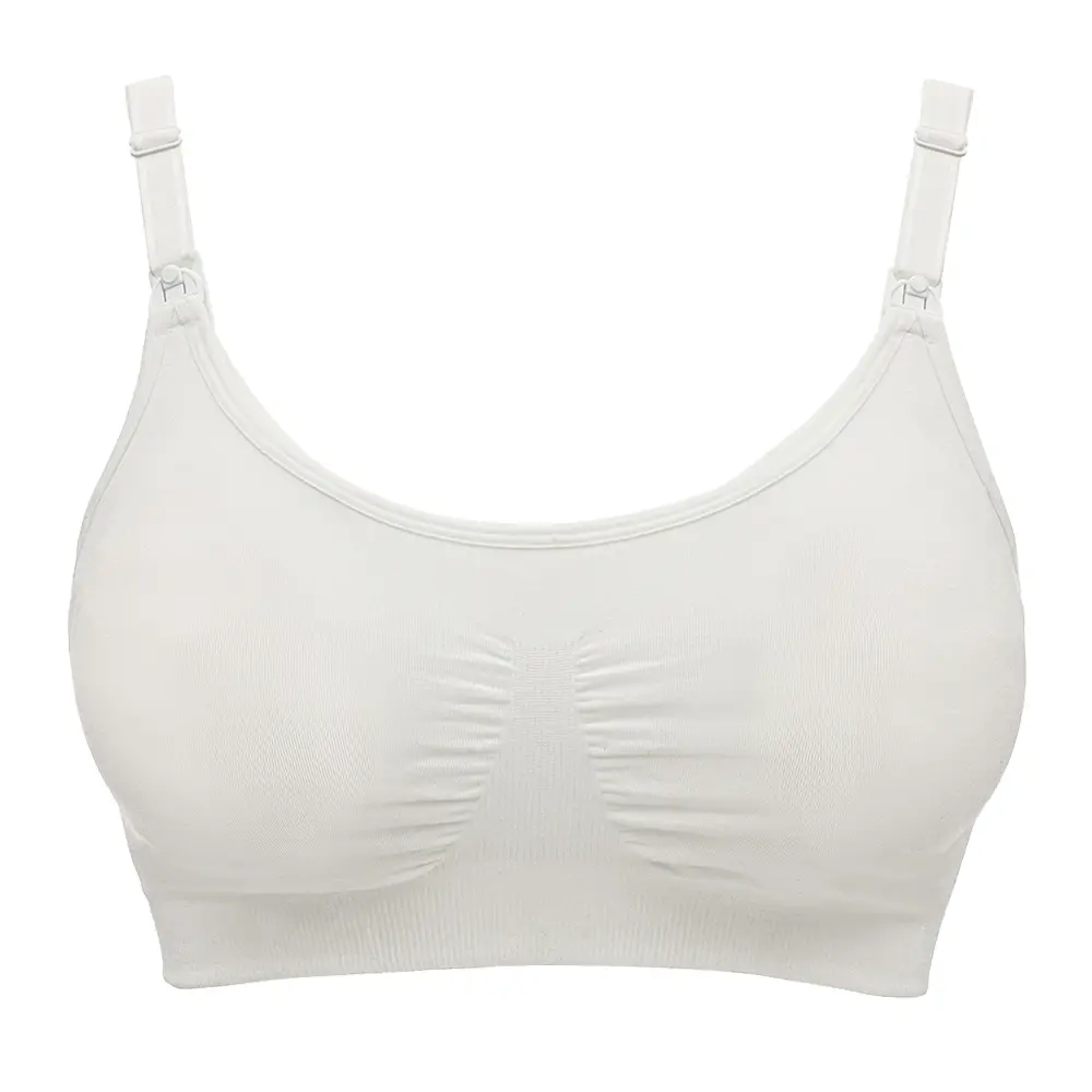 3-i-1 Amme- og Pumpe-BH i Hvid - Komfortabel og Praktisk