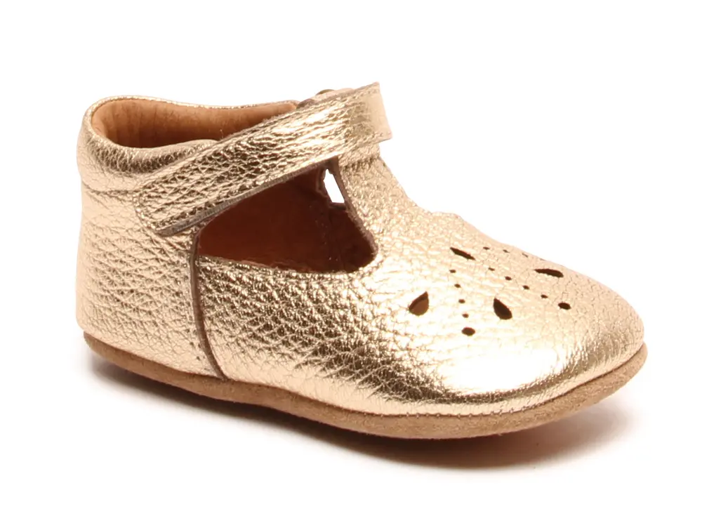 Hjemmesko Bloom - 02 Gold med velcrolukning og støtte