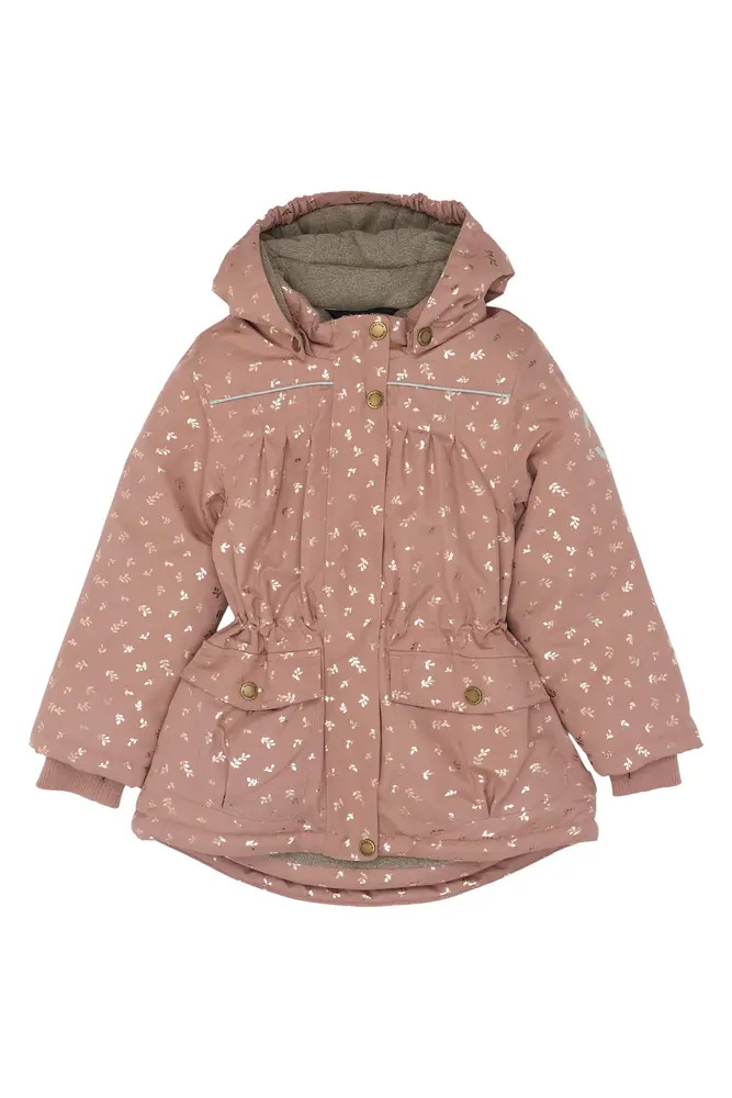 Farverig vinterjakke med glitterprint til børn - Burlwood