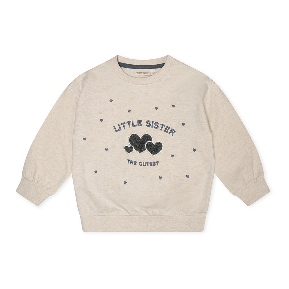Finley Lillesøster Sweatshirt – Lys Creme Melange Tilbud