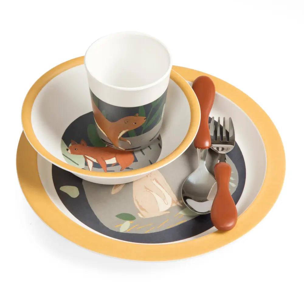 Sebra Melamin Spisesæt - Nightfall i Moonlight Gold