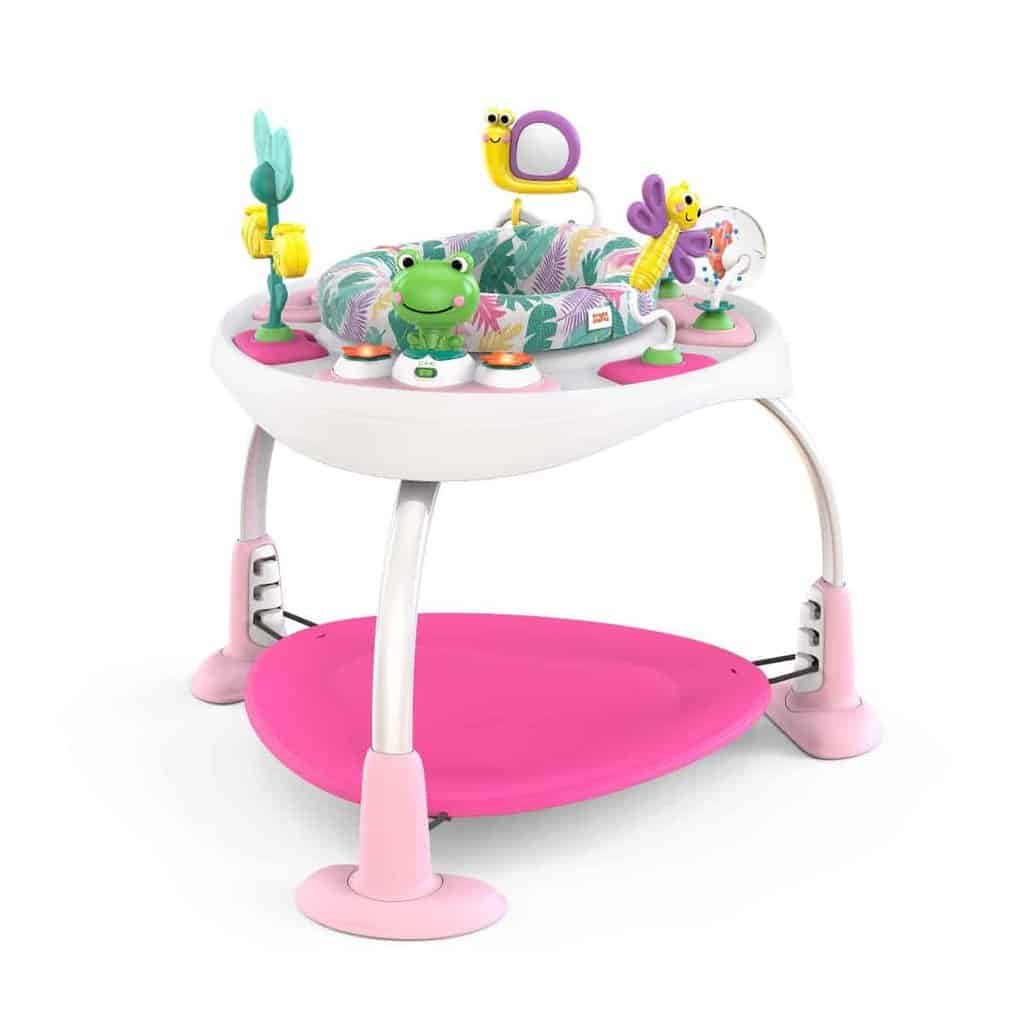 Bounce Bounce Baby™ 2-i-1 Trampolin og Aktivitetsbord - Pink