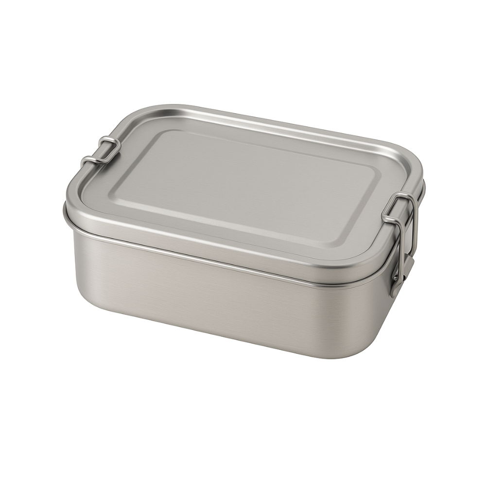 Elegant madkasse i rustfrit stål – perfekt til frokosten!