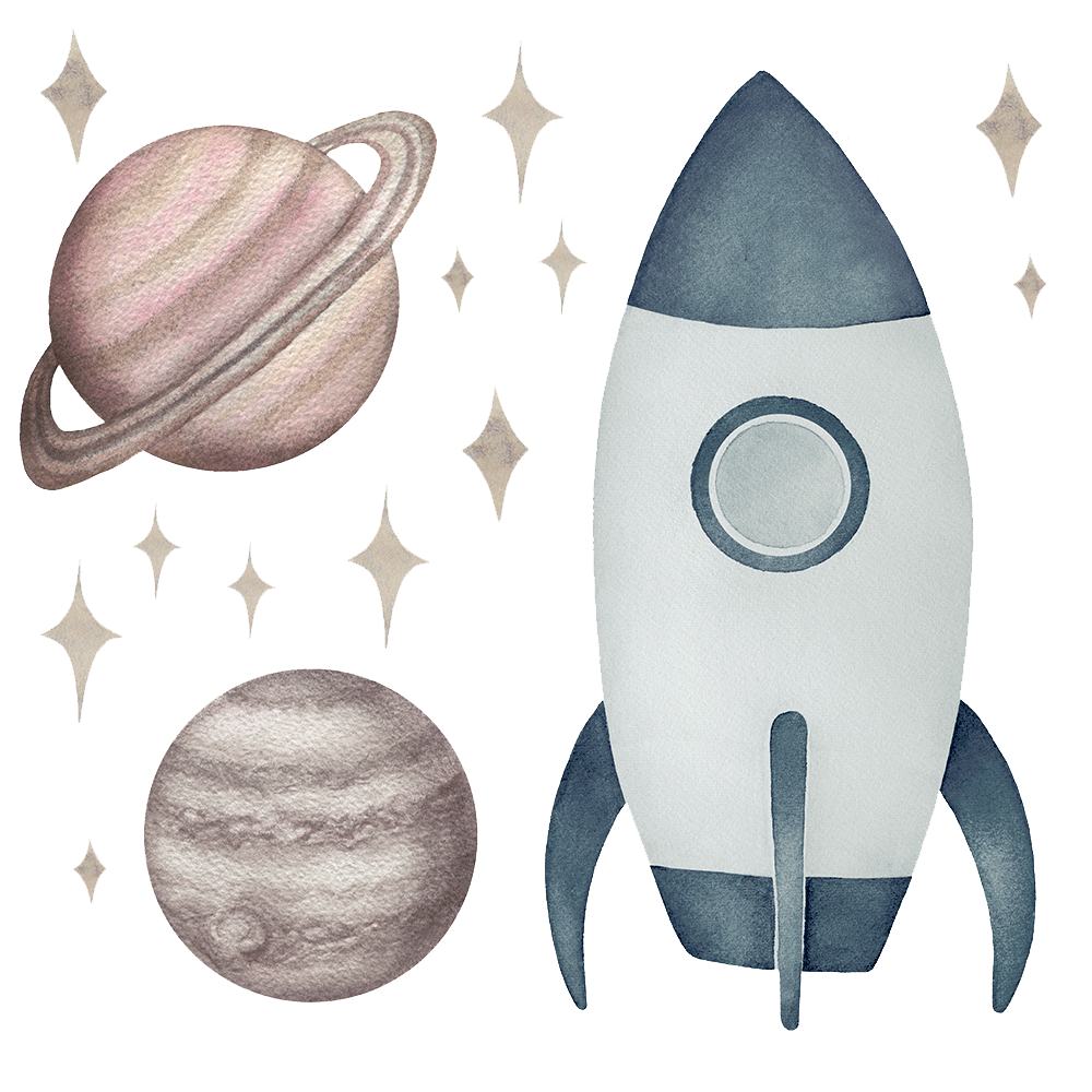 Raket Vægklistermærke til Børneværelset – Fantastisk Tilbud!