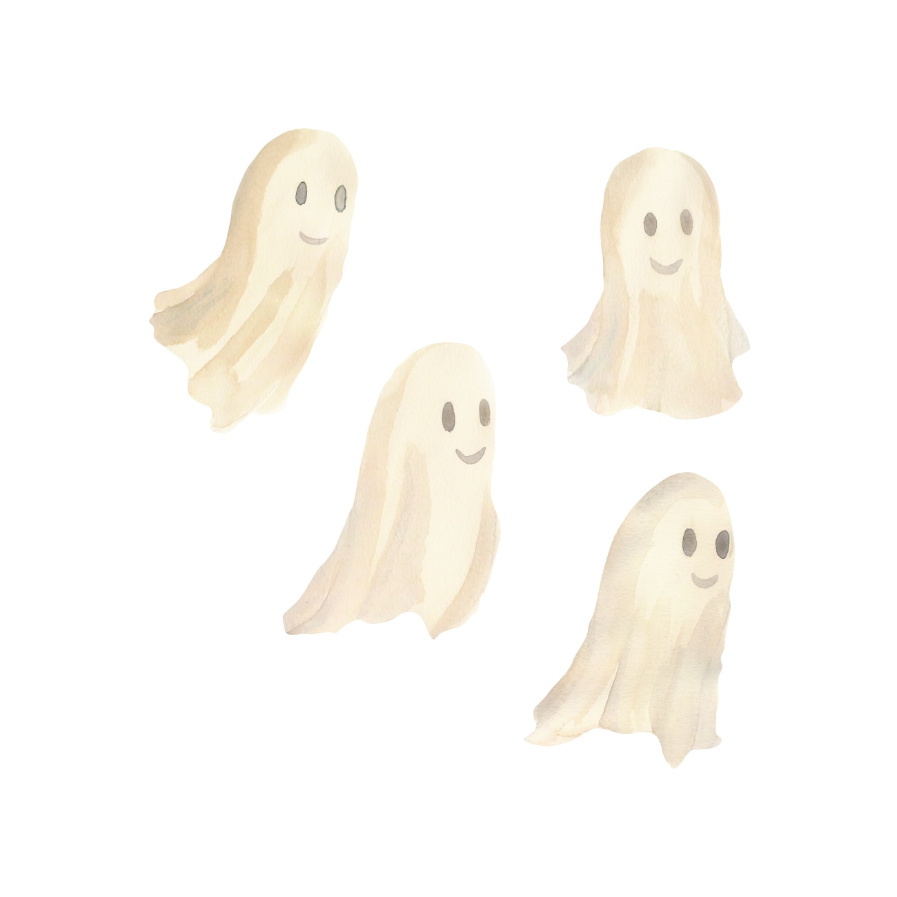 Venlige Spøgelser Væggesticker til Børneværelset – Hvid