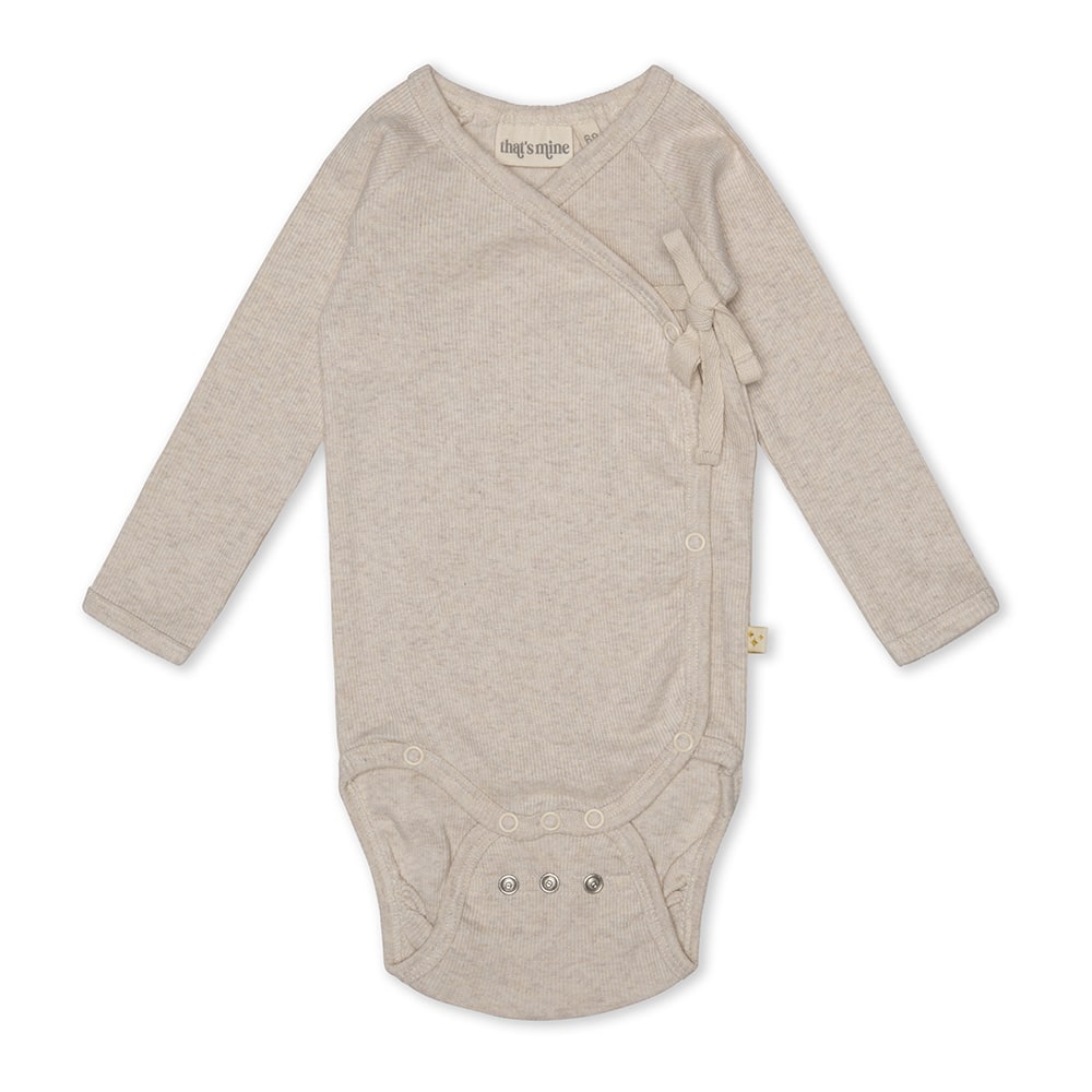 Becca Slå-Om Bodystocking til Nyfødte – Lys Brun Melange